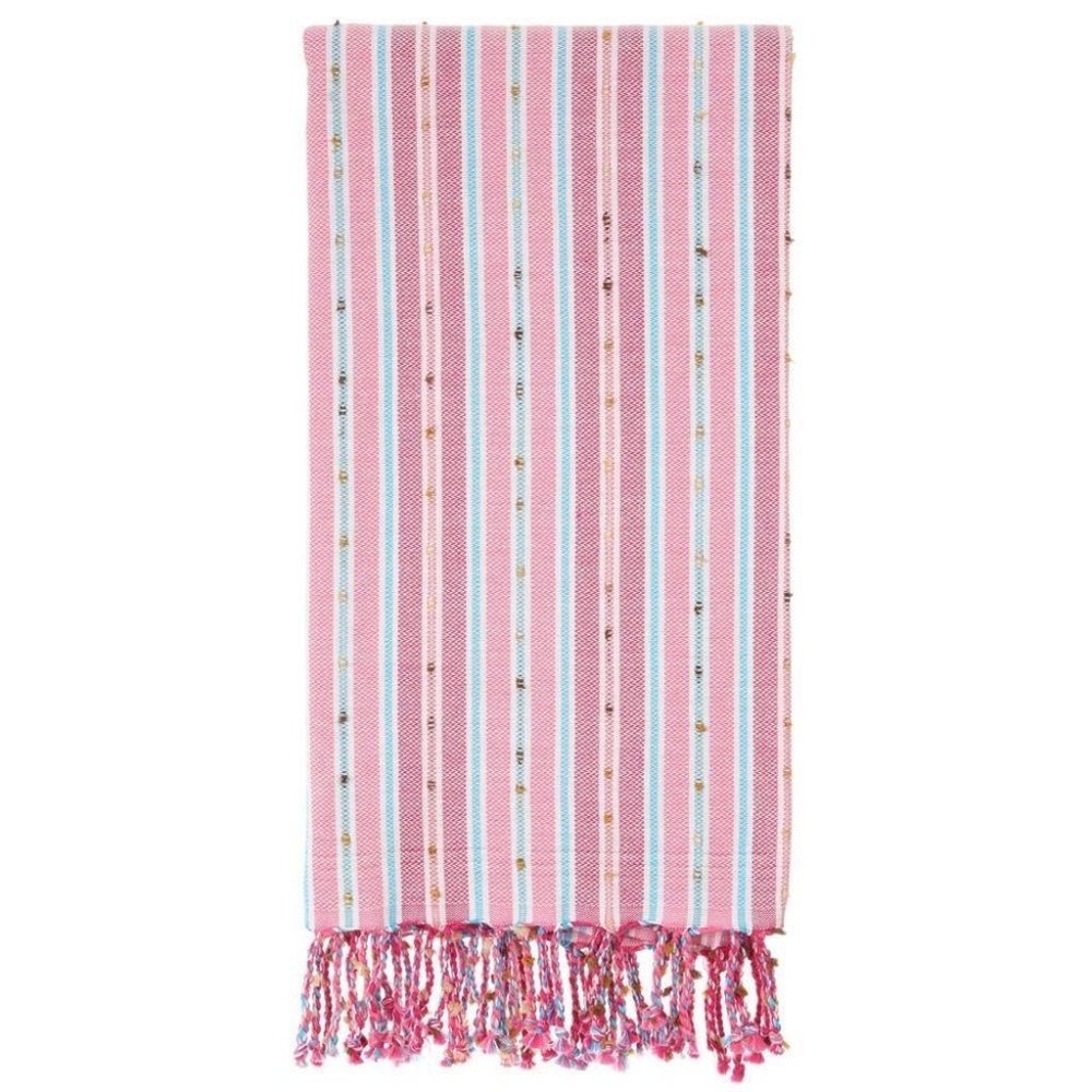 Bohemian Pink Turkish Towels - 100% Cotton Boho Beach Bath Towel
